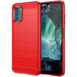 Folmecket Coque Nokia G21/G11, Fibre de Carbone R&eacute;sistant aux Rayures, Absorption des Chocs Souple en Caoutchouc TPU Housse de Protection pour Nokia G21/G11 6.5" Rouge (Folmecket, neuf)