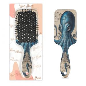 Peigne de massage antistatique à coussin d'air - Brosse à cheveux vintage nautique en forme de pieuvre - Brosse de massage carrée pour femme et fille (OSAM SPACE, neuf)