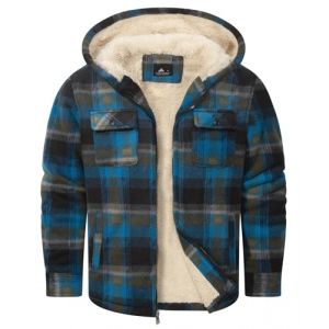 zitysport Veste Chemise Gar&ccedil;on &Eacute;paisseur Hoodie Veste &agrave; Carreaux Enfants avec Fermeture Flanelle Chaude Gar&ccedil;ons Sweat Capuche Ext&eacute;rieure Vestes d'hiver Doubl&eacute;es Pour Gar&ccedil;on Poche(Bleu Jaune Noir M) (Haixihui, neuf)