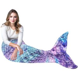 Vautvis Queue De Sirène Couverture, Couverture Sirène Queue pour Adulte, 160x70CM, Couverture de Sirène pour Femme, Sirena Couverture Polaire en Queue Couverture Peluche Portable pour Le Canapé, Lit (CAMELIA-NARCISA BRATU, neuf)