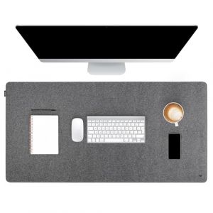 FORMGUT Tapis de Bureau en Feutre (100x50 cm - Gris Moyen) - Support pour Ordinateur Portable, Sous-main de Bureau - Tapis de Souris XXL, Sous-main pour Bureau, Tapis de Table (Balloa, neuf)