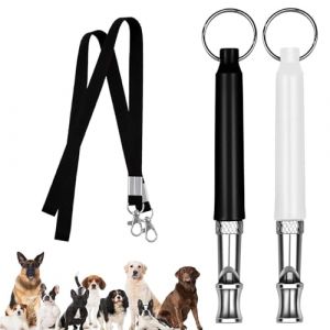 ARYIMYDP 2 Pi&egrave;ces Sifflets pour Chien et 2 Lani&egrave;res, Anti Aboiement Sifflet Dressage Chien, Accessoires D'&eacute;ducation pour Chiens (UIRYFAZHANYOUXIANBAODAN, neuf)