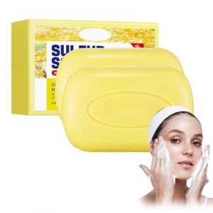 Savon Au Soufre Naturel – 2 Barres – Nettoyant Visage Et Corps Pour Tous Types De Peau – Savon Au Soufre Pour Un Nettoyage Profond, Réduction De L'excès De Sébu (XCR-EU, neuf)