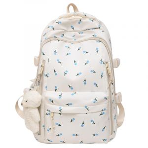 HiTotes Cartable pour filles esthétique, sac à dos d'école, joli cartable coquette, sac à dos floral pour adolescente, école secondaire, 02-Fleur Bleu (JixingMaoyi, neuf)