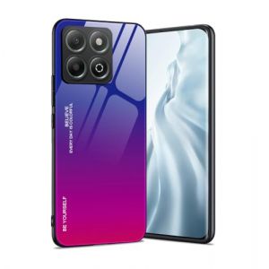 HAOYE Coque pour Huawei Honor X6b, &Eacute;tui en Gradient Color Back Cover en Verre Tremp&eacute; R&eacute;sistant aux Rayures Case, Souple Silicone TPU Anti-Choc Housse(4) (Haoyes, neuf)