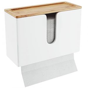 Nature Supplies | Distributeur Essuie Main Mural | Distributeur Papier Cuisine Et Salle De Bain | Devidoir Essuie Tout Mural | Porte Serviette De Table Feuille &Agrave; Feuille, Pli&eacute;s en V/C, Rechargeable (Nature Supplies Italia S.r.l., neuf)