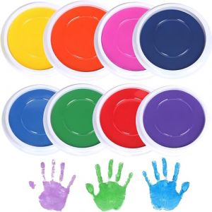 LZYKJGS 8 Pièces Tampons Encreurs, Enfant Encre pour Empreinte Doigt, Tampon Encreur Couleurs pour Carte de Tampons en Caoutchouc, Papier, Scrapbooking, Tissu, Cadeau pour Enfants (8 Couleurs) (MUTUJL, neuf)