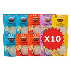 Shirataki de Konjac Miracle Noodle, assortiment de 10 paquets de 200g chacun (la boite contient : 3 Spaghetti, 3 Fettucine, 2 Penne et 2 Riz) (DAGIF, neuf)