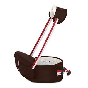 SONARIN Multifonctionnel Hipseat Baby Carrier Porte-bébé,Free Size,Toddler Support de siège de hanche,ceinture de transport avant,4 positions de transport(Marron) (SONARIN FR, neuf)