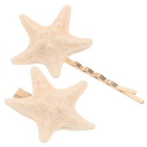 LIFKOME 2pièces Barrette Étoile De Mer Accessoires Cheveux Épingles à Cheveux Pour Déguisement Sirène Costume Plage Halloween (hdybs, neuf)