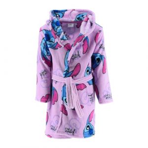 Disney Stitch Robe de Chambre pour Fille, Robe Doux Motif Stitch Peignoir en Polaire Velours, Tailles 4 à 12 Ans (FR/ES, Âge, 8 ans, Taille normale, Lila) (La Esencia, neuf)