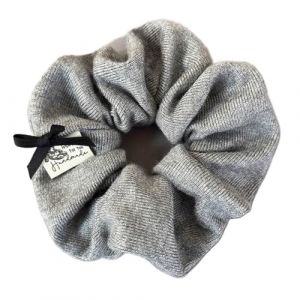 Chouchou En Tissu Ensemble avec nœud papillon vintage, écusson en tissu, motif intestin grêle, bandeau chignon tricoté et élastique for queue de cheval basse(Gray) (kaifengyuye, neuf)