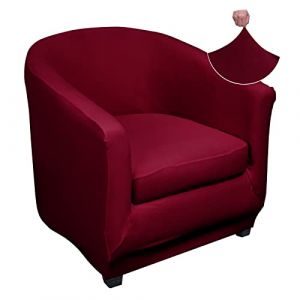 Jaotto Housse de Fauteuil Cabriolet 1 Place, Housse de Fauteuil Crapaud Extensible Chesterfield, Housse Fauteuil Salon Club il Lavable, Couverture de Fauteuil Facile à Installer(Bordeaux,2 Pièces) (Jaotto, neuf)