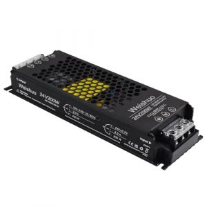 LED Transformateur 24V 200W 8.3A Constante Tension Alimentation LED Ultra-mince IP20 AC 220V à DC 24 Volts Bande Lumineuse Transformateur de Conducteur Intérieur Basse Tension (hailishangmao, neuf)