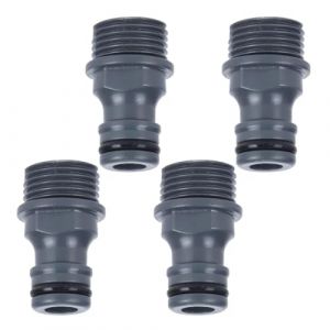 Lot de 4 raccords de tuyau d'arrosage, Adaptateur de tuyau, Connecteur de robinet de cuisine universel, pour une connexion s&ucirc;re des tuyaux, Filetage ext&eacute;rieur pour robinet (plastique ABS) (EUROEDI SPEDITION, neuf)