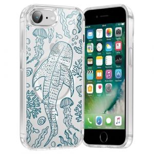 Saqmkil Coque Magn&eacute;tique pour iPhone 16e/SE 4/SE 2025 6,1", Aesthetic Baleine Motif Fille Dessin Mignon Etui Compatible avec MagSafe, Transparente Case Souple Silicone Mince TPU Bumper Antichoc Housse (HEILALA VANILLA, neuf)