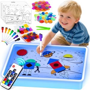 Yellcetoy Jouets Sensoriels pour Autisme, Table Lumineuse &agrave; Dessin pour Enfants Table d'Activit&eacute; &agrave; Changement de Couleur, Jouets &Eacute;ducatifs pour TDAH TSA, pour la Maison et l'&Eacute;cole (Yellcetoy, neuf)