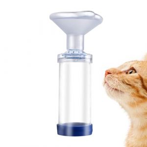 Chambre d'inhalation pour animaux de compagnie - Aide respiratoire pour animaux de compagnie - Inhalateur d'asthme pour chien - Léger - Avec valve d'inhalation à faible résistance - Entretoise (vuarend, neuf)