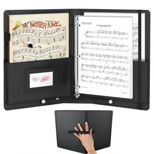 Classeur Partition Musique A4, Large Porte Partition Chorale with 3 Rings, matériau PU, capacité maximale de 200 feuilles pour documents, papier, œuvres d’art, peintures, photos (XSFFaFa, neuf)