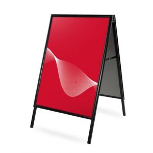 CASHDISPLAY Chevalet Publicitaire Passau | Panneau Publicitaire Sur Pied Double Face | Stop Trottoir avec Syst&egrave;me Click | Porte Menu Restaurant en Aluminium | A1 (World Cash France, neuf)