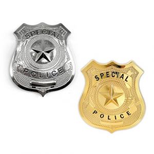 SAIIURV 2 Pi&egrave;ces Badge de Police Insigne de Policier, Jouet de Jeu R&ocirc;le Policier pour Enfant Adulte, Accessoire D&eacute;guisement Policier &Eacute;quipement pour Carnaval F&ecirc;te Halloween Cosplay (SHAOJU SJ, neuf)