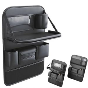 Générique Protecteur Arrière de Siège Auto, Organisateur de siège Organisateur Voiture Enfant Multi-Poches Rangement Voiture,Organisateur de siège pour Banquette arrière avec Table Pliante (xinmiaoshangdian, neuf)