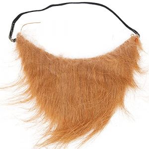 Fausse barbe fausse barbe Halloween No&euml;l Cosplay f&ecirc;te d&eacute;coration douce confortable bande &eacute;lastique r&eacute;glable pour adultes enfants flanelle marron (Iueburu, neuf)