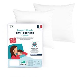PharmaHousse - Housses Anti-acariens int&eacute;grales pour Oreillers (Lot de 2) - Dispositif M&eacute;dical - Garantie 10 Ans - Housses Barri&egrave;re sans Traitement ni plastification - Fabriqu&eacute;es en France (ProTexMed, neuf)