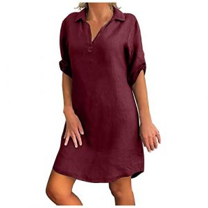 NNGOTD Robe Longue Femme Florale &agrave; col en V pour Femmes Robe Longue de Plage boh&egrave;me sans Manches Jupe De Table Bleu Rouge (BAULMD（90% Big Promotion Without Discount Code ）, neuf)