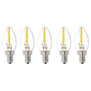 Bulbright Lot de 5 LED Ampoule E14 - C7 à Filament, 0.5W 60LM Equivaut à Ampoule Incandescente 10W, forme classique, 2700K Blanc chaud, Angle de faisceau 360° (watts, 0.5) (Bulbright-uk, neuf)