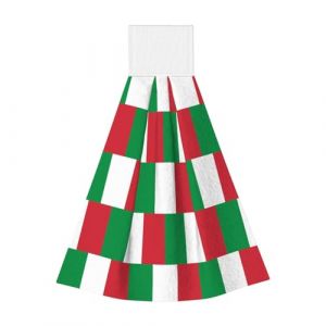 Serviette à suspendre en polaire corail pour enfants et adultes, salle de bain et cuisine, serviette à suspendre drapeau italien, serviette de cuisine super absorbante (yangxiqiangbaihuo, neuf)