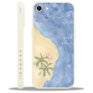 Yoedge Coque pour iPhone 7/8/SE 2020/SE 2022, Aesthetic Plage de Sable Beach &Eacute;t&eacute; Mignon Motif Cocotier Design &Eacute;tui pour Femmes Fille, Silicone Antichoc Housse Cover Case pour iPhone SE 4,7", Summer (Lei Xiao, neuf)