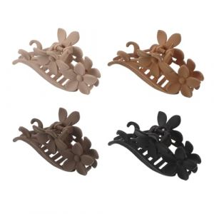 ERINGOGO 4 Pi&egrave;ces Pinces Cheveux Fleur R&eacute;tro Mat Pince Crabe Antid&eacute;rapante Maintien Fort pour Cheveux &Eacute;pais Fins Accessoire Chic Polyvalent pour F&ecirc;te No&euml;l (Jehmal, neuf)