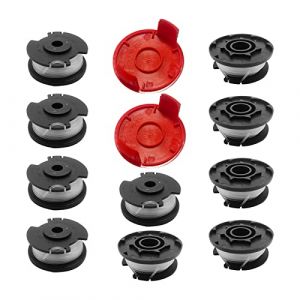 Bobine de fil de rechange pour débroussailleuse Einhell GE-CT 18/28 Li et GE-CT 18/28 Li TC 1,6 mm 4,9 m Compatible avec TLE-03 (10 bobines + 2 couvertures) (divinge, neuf)