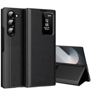 Coque pour Samsung Galaxy Z Fold 6 Clear View, Etui Smart View, Flip Folio Cover à Rabat, Étui Portefeuille Galaxy Fold 6 Clear View, 360 Full Clapet Protection Case Z Fold 6 5G (Nshkeji, neuf)