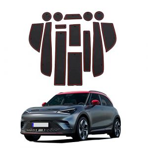 LFOTPP pour Smart #1 2023 Tapis Antidérapant pour Console Centrale, Accoudoir, Tapis en Caoutchouc, Tapis de Rangement, Smart #1 2023 Accessoires de Voiture (Rouge) (ZS-LiFan, neuf)