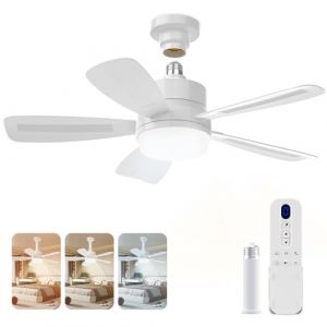 VARICART Ventilateur Plafond Avec Lumiere Et T&eacute;l&eacute;commande, 2000 Lumens Lustre Ventilateur De Plafond LED 3 Couleurs Dimmables, Douille E27 Lampe Ventilateur Plafond Silencieux Pour Chambre 15-20 m&sup2; (VARICART, neuf)