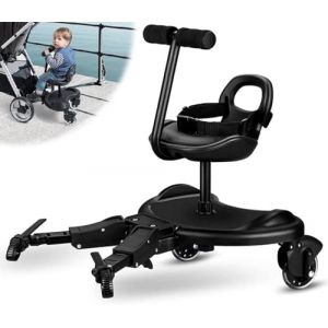 Planche Poussette Universelle, Skate Poussette Universelle avec Siège, Portable Kiddy Boards,avec Sangle de Suspension, Marche Pied Poussette avec Siège, pour bébé pour Enfants de 2 à 6 Ans (WHKCLTDD, neuf)