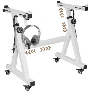 OUUTMEE Support de Clavier Piano en Forme de Z, Support pour Piano Numérique Réglable en Hauteur et Largeur avec 4 Roues, Convient aux Claviers Électrique à 54-88 Touches (Blanc) (OUUTMEE, neuf)