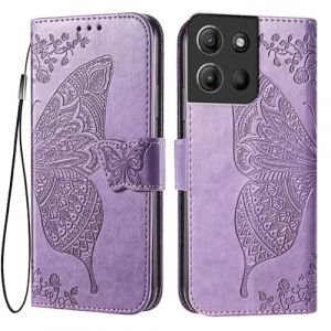 EASSGU Coque pour Motorola Moto g15 / Motorola Moto g15 Power (6.72" inches) Etui Flip Magn&eacute;tique avec 3 Fentes pour Cartes 1 Portefeuille, Housse - Violet Clair (EASSGU, neuf)