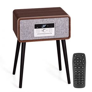 Auna Tourne-disque vinyle, tourne-disque CD et USB avec haut-parleurs et pieds, radio DAB+/FM, tourne-disque Bluetooth rétro avec MP3 et télécommande (Electronic-Star-FR, neuf)