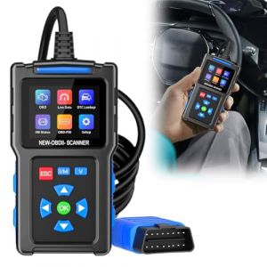 Appareil de diagnostic de voiture OBD2, outil de diagnostic automobile pour 16 véhicules OBD II, 13 langues, 9 modes OBD2, One Touch I/M, détection de tension, lecteur de code d'erreur pour voiture (EUBSWA-FR, neuf)