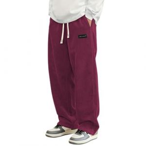 Pantalon Velours Homme C&ocirc;tel&eacute;, Pantalon Velours Homme C&ocirc;tel&eacute; Kirakuco Pantalons Japonais Taille Elastique Grande Taille Hiver Jogging Baggy Sweatpants Sportswear Sport Chino Confortable (ChaoWenMao, neuf)