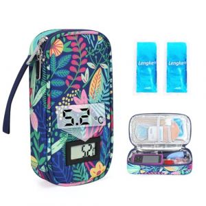 YOUSHARES Trousse Isotherme Insuline - Sac Isotherme Medicament Voyage pour Diabetique Affichage de la Température, Pochette Isotherme Insuline Injection avec Poche Glacière, Forêt Tropicale (Heartorigin-FR Direct, neuf)