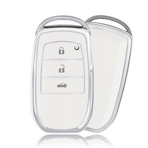 OFFCURVE Etui a Cle Voiture Coque Cl&eacute;, &Eacute;tui &agrave; Cl&eacute;s Couvre Clef Cache Clef Apte &agrave; Toyota RAV4 Land Cruiser 200 Yaris 4 GR Aygo X 86 Cross Auris Vios Prius Camry Corolla Prado Hilux Harrier Fortuner (OFF CURVE EUR, neuf)