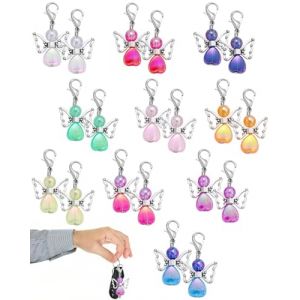 SOVYTH 20 Pi&egrave;ces Porte-cl&eacute;s Pendentif Ange, Cadeau Fin d'ann&eacute;e Creche, Ange Gardien Porte cl&eacute;s, Cadeau Invit&eacute;, Porte Clef Merci pour Bapt&ecirc;me Anniversaire, Mariage Communion (MARK & BRANDS SHOP, neuf)