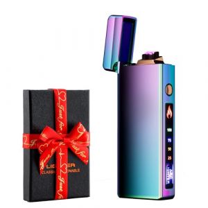 dachance &ndash; Briquet &eacute;lectrique personnalisable, r&eacute;sistant au vent, rechargeable par USB, double arc, pour le camping, cadeau de la Saint-Valentin (magique) (joygalaxy, neuf)