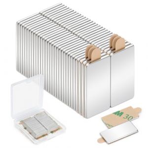 Wukong 60 Pièces Aimant Autocollant Puissant, 20×10×1mm Petit Aimant Adhesif Aimant Neodyme, Frigo Aimant Plat Mini Aimant rectangulaire pour l'artisanat, Le Bricolage, la Cuisine et la Maison (Loonfa, neuf)