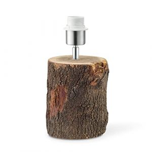 Home Sweet Home Pied de lampe de table rustique Tronc d'arbre pour abat-jour | luminaire | 13,5/13,5/26cm | pied de lampe de table en bois | E27 | pour abat-jour | luminaire max.35cm (home sweet home collection, neuf)