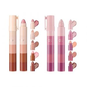 Fards à Paupières - Cinq en Un Ombre à Yeux Compact Glitter, Cinq Couleurs Crème Douce Brillante Stylo d'Ombre à Yeux, Stylo d'Ombre à Yeuxs en Métal Brillant, Imperméable et Durable (#AC, 4g) (Mayo Special Selection, neuf)